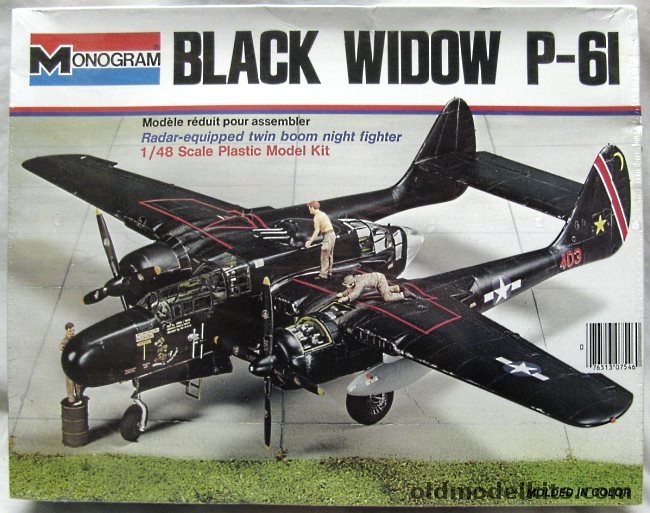 Monogram 1/48 P-61 Black Widow - 'Snuffy Smith' or 'Husslin' Hussy' - (P-61A or P-61B), 7546 plastic model kit